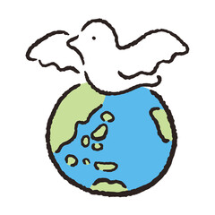 平和_地球とハト