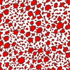 Abstract modern leopard seamless pattern. Animals trendy background. Red and white decorative vector stock illustration for print, card, postcard, fabric, textile. Modern ornament of stylized skin