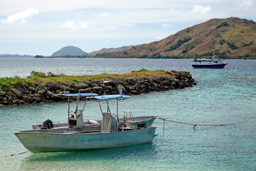 Fototapeta na wymiar Boat in a harbor in Fiji