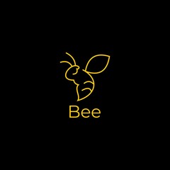 bee logo vektor template with modern line art style
