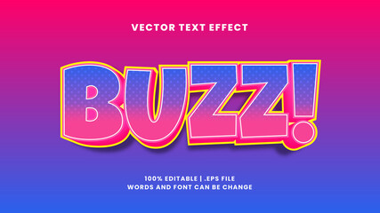 Buzz simple modern 3d editable text effect