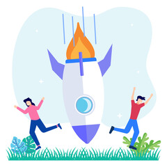 Illustration vector graphic cartoon character of business down