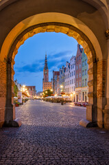 Gdansk, Poland, passage through the Green Gate to Long Square, center of the historical old city