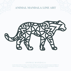 Animal Mandala. Vintage decorative elements. Oriental pattern, vector illustration.