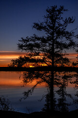 sunset over Gowganda Lake Gowganda Ontario