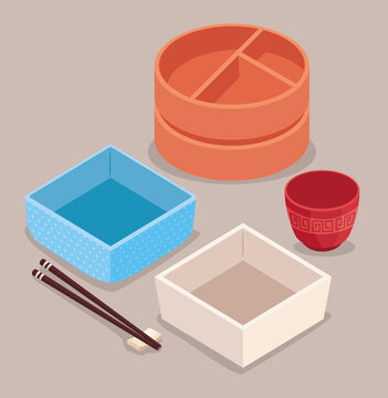 Bento Boxes And Chopsticks