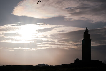 sunset over the city