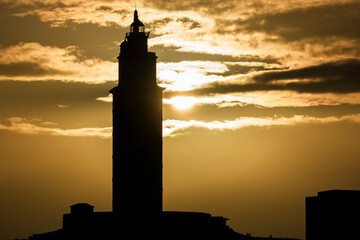 sunset in the city, Hercules Tower