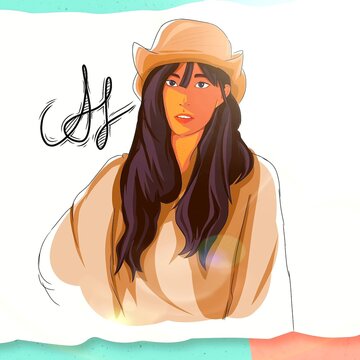 girl in a hat