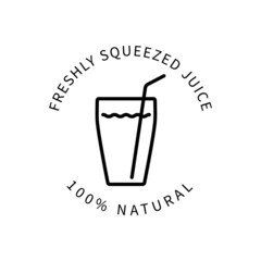 Line Icon Freshly Squeezed Juice In Simple Style. Vector sign in a simple style isolated on a white background.