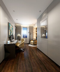 3D RENDER OF LUXURY OFFİCE