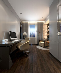 3d render working office