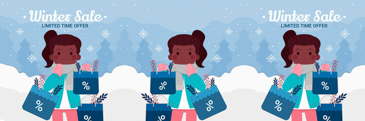 Obraz premium christmas, winter, snow, illustration, cartoon, vector, child, holiday, snowman, kid, card, boy, snowflake, tree, gift, 