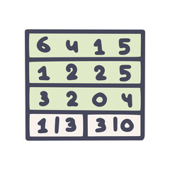 dominosa puzzle color vector doodle simple icon