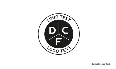 Vintage Retro DCF Letters Logo Vector Stamp	