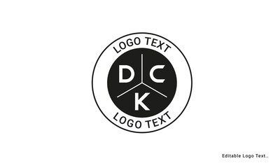 Vintage Retro DCK Letters Logo Vector Stamp	