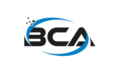 dots or points letter BCA technology logo designs concept vector Template Element