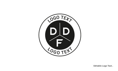 Vintage Retro DDF Letters Logo Vector Stamp	