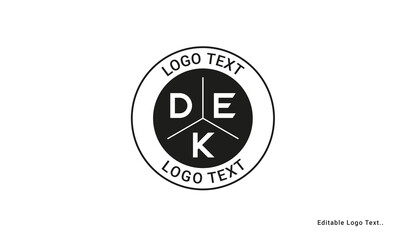 Vintage Retro DEK Letters Logo Vector Stamp	