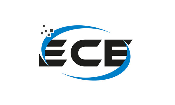 dots or points letter ECE technology logo designs concept vector Template Element