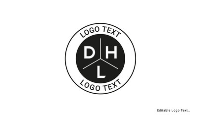 Vintage Retro DHL Letters Logo Vector Stamp	