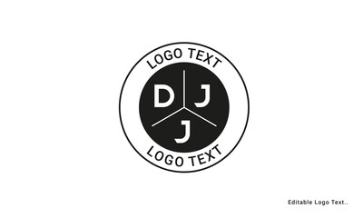 Vintage Retro DJJ Letters Logo Vector Stamp	