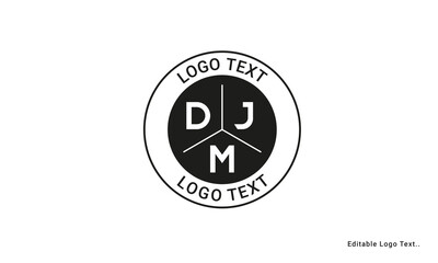 Vintage Retro DJM Letters Logo Vector Stamp	