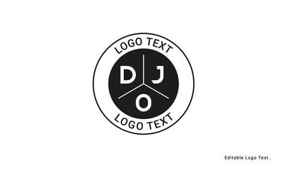 Vintage Retro DJO Letters Logo Vector Stamp	