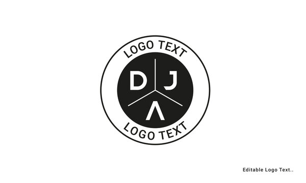 Vintage Retro DJA Letters Logo Vector Stamp	