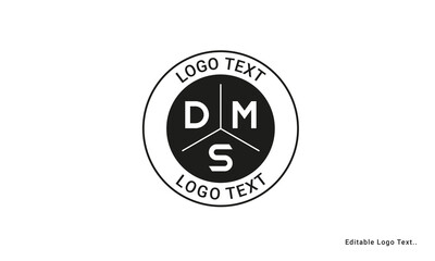 Vintage Retro DMS Letters Logo Vector Stamp	