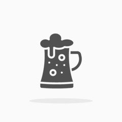 Beer icon. Solid Glyph black style. Vector illustration. Enjoy this icon for your project.