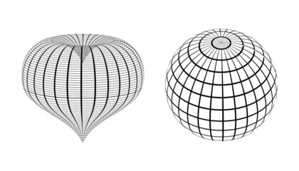 Illustration of a wire frame planet sphere, isolated on a gray background. Vector illustration, eps 10.