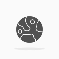 Earth icon. Solid Glyph style. Vector illustration. Enjoy this icon for your project.