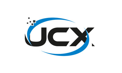 dots or points letter UCX technology logo designs concept vector Template Element