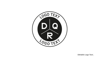 Vintage Retro DQR Letters Logo Vector Stamp	