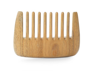 New wooden hair comb isolated on white