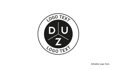 Vintage Retro DUZ Letters Logo Vector Stamp	