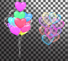 Color Glossy Balloons and Party Flags Background Vector Illustration EPS10