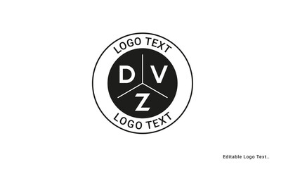 Vintage Retro DVZ Letters Logo Vector Stamp	