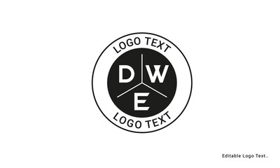 Vintage Retro DWE Letters Logo Vector Stamp	