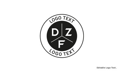 Vintage Retro DZF Letters Logo Vector Stamp	