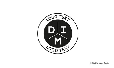 Vintage Retro DIM Letters Logo Vector Stamp	