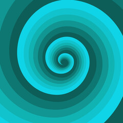 A vector illustration of a spiral on transparent background. Designed in turquoise colors for web concepts, prints, wraps, templates.