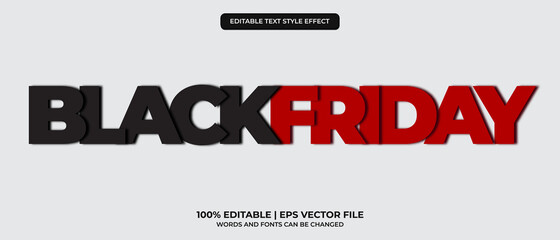 Black friday editable text effect. Black Friday theme style.