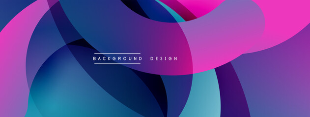 Abstract overlapping lines and circles geometric background with gradient colors