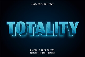 Totality,3 dimensions editable text effect modern blue neon text style