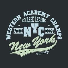 New York City Typography Graphics T-shirt