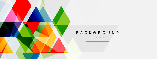 Color triangles composition, geometric abstract background. Techno or business concept, pattern for wallpaper, banner, background, landing page