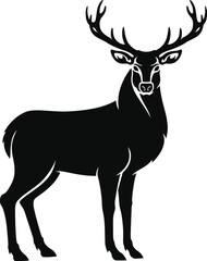 Silhouette of Red Deer Standing
