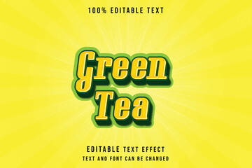 Green tea,editable text effect modern comic shadow style